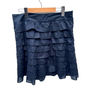 CLUB Monaco Women's  black cotton Tiered ruffles skirt size 10